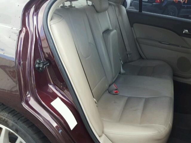 3FAHP0JA4BR258259 - 2011 FORD FUSION SEL MAROON photo 6