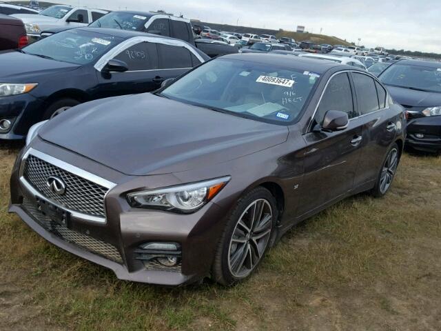 JN1BV7AP3EM693261 - 2014 INFINITI Q50 BROWN photo 2