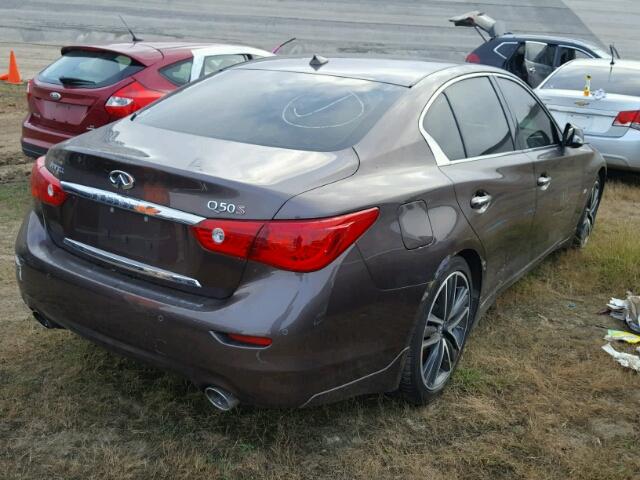 JN1BV7AP3EM693261 - 2014 INFINITI Q50 BROWN photo 4