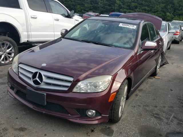 WDDGF56X38R027835 - 2008 MERCEDES-BENZ C 350 BURGUNDY photo 2