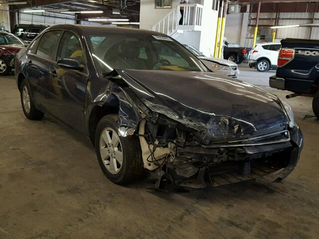 2G1WT58K381254587 - 2008 CHEVROLET IMPALA LT BLUE photo 1