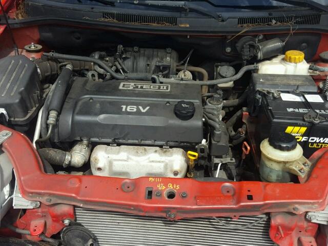 KL1TD566X6B537151 - 2006 CHEVROLET AVEO BASE Қызыл фото 7