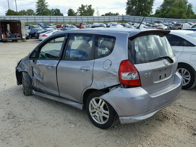 JHMGD38608S053115 - 2008 HONDA FIT SPORT GRAY photo 3