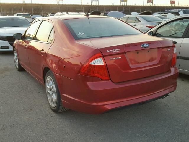 3FAHP0HA1BR210871 - 2011 FORD FUSION SE RED photo 3