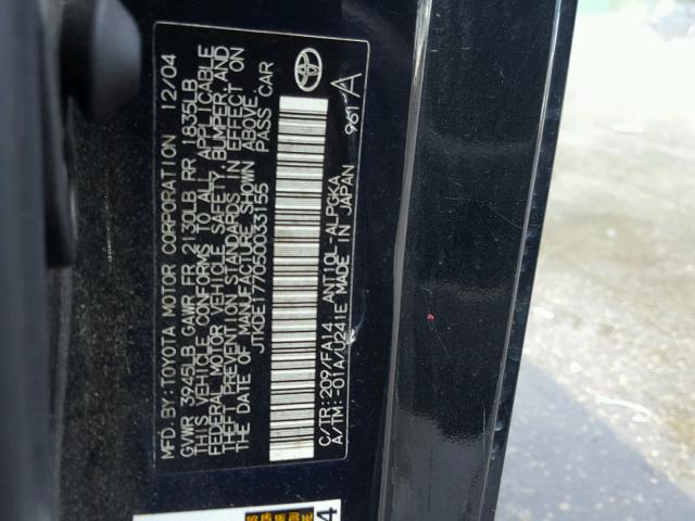 JTKDE177050033155 - 2005 TOYOTA SCION TC 黑色 照片 10