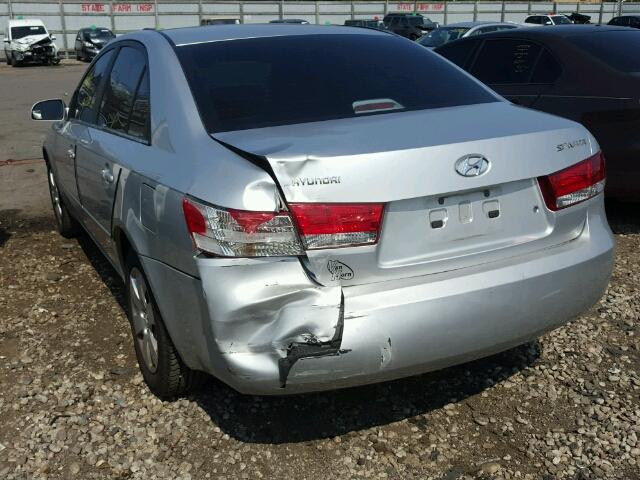 5NPET46C87H195431 - 2007 HYUNDAI SONATA GLS SILVER photo 3