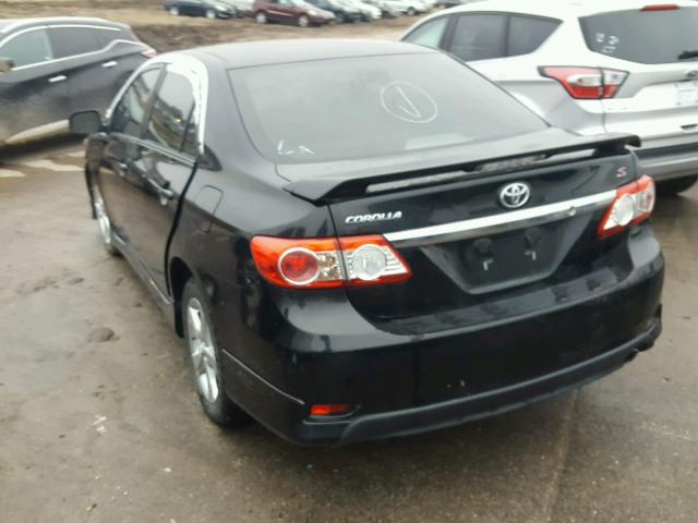 2T1BU4EE6BC660741 - 2011 TOYOTA COROLLA BA BLACK photo 3