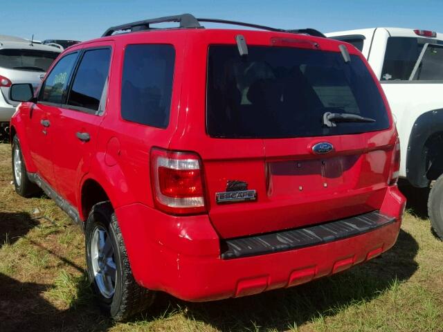 1FMCU03G69KA59318 - 2009 FORD ESCAPE XLT RED photo 3