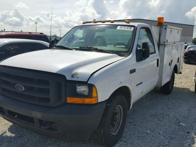 1FDSF34F01EB46499 - 2001 FORD F350 SRW S WHITE photo 2