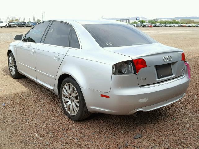 WAUAF78E58A146196 - 2008 AUDI A4 2.0T GRAY photo 3