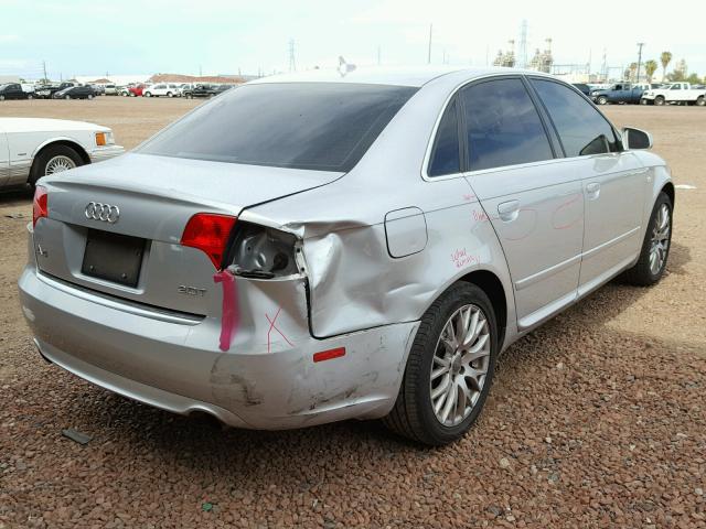 WAUAF78E58A146196 - 2008 AUDI A4 2.0T GRAY photo 4