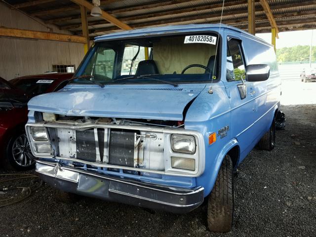 1GCEG25H5F7210721 - 1985 CHEVROLET G20 BLUE photo 2