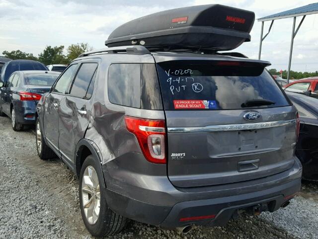 1FMHK8D8XCGA80202 - 2012 FORD EXPLORER GRAY photo 3