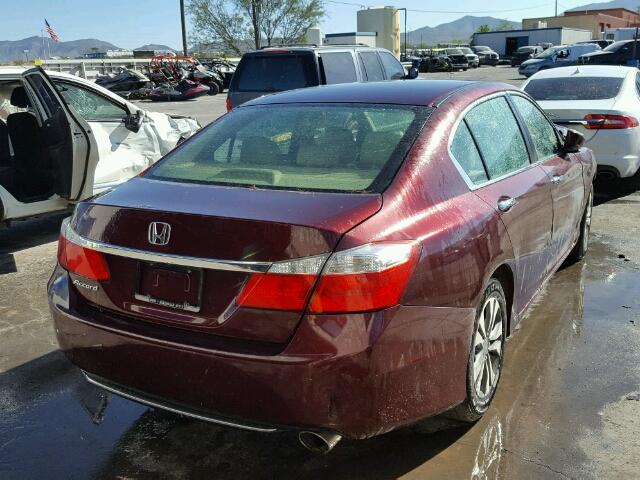 1HGCR2F31EA082856 - 2014 HONDA ACCORD BURGUNDY photo 4