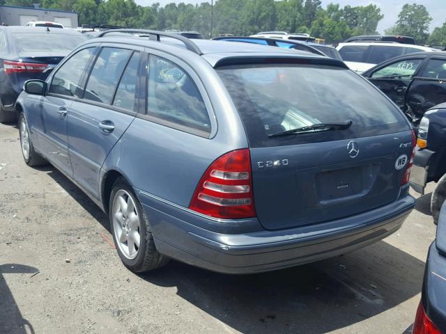 WDBRH81JX4F446485 - 2004 MERCEDES-BENZ C 240 SPOR BLUE photo 3