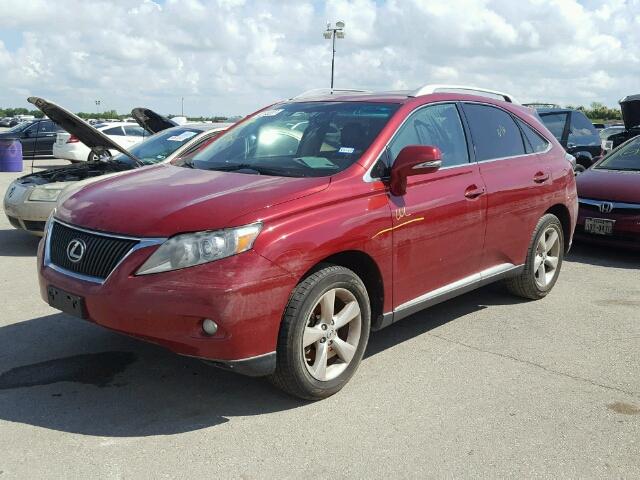 2T2ZK1BA4AC016122 - 2010 LEXUS RX RED photo 2