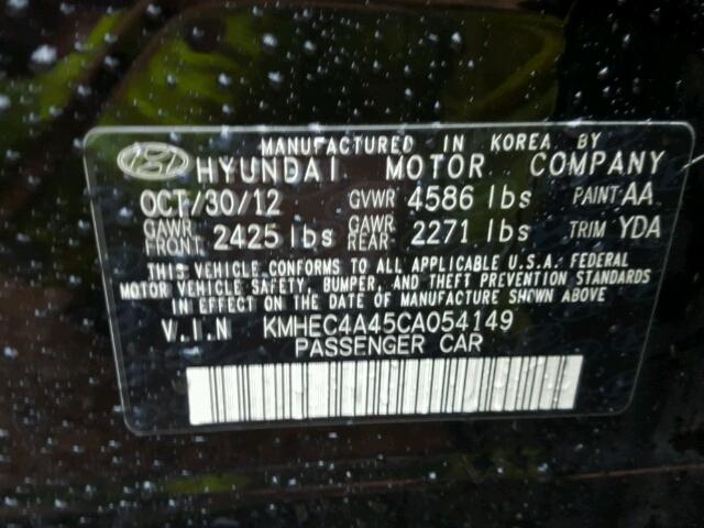 KMHEC4A45CA054149 - 2012 HYUNDAI SONATA HYB BLACK photo 10