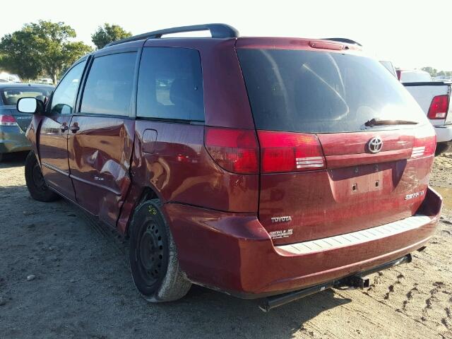 5TDZA23C75S223209 - 2005 TOYOTA SIENNA CE RED photo 3