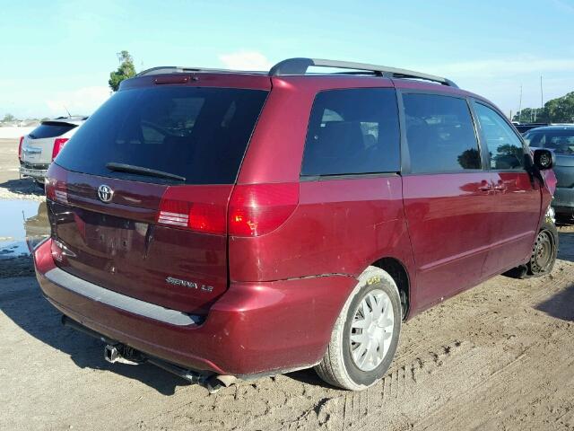 5TDZA23C75S223209 - 2005 TOYOTA SIENNA CE RED photo 4