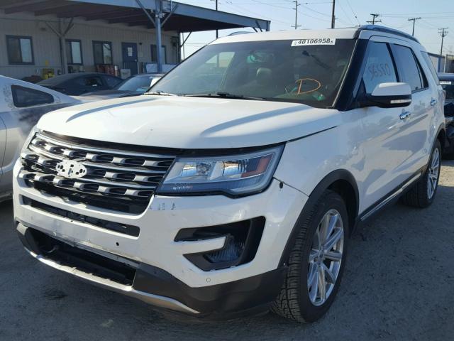 1FM5K7F83GGA45551 - 2016 FORD EXPLORER L WHITE photo 2