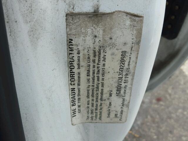 1GBDV13L35D220980 - 2005 CHEVROLET UPLANDER WHITE photo 10