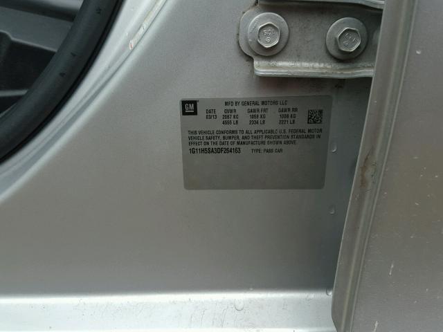 1G11H5SA3DF264163 - 2013 CHEVROLET MALIBU LTZ 银色 照片 10