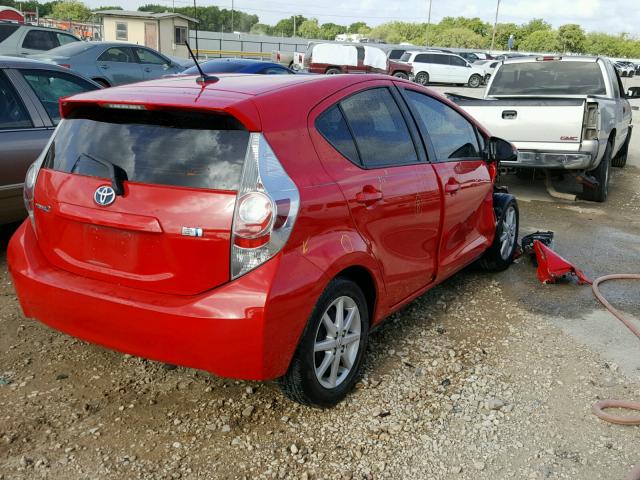 JTDKDTB32E1558083 - 2014 TOYOTA PRIUS C RED photo 4