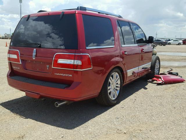 5LMFU28547LJ08729 - 2007 LINCOLN NAVIGATOR Czerwony zdjęcie 4