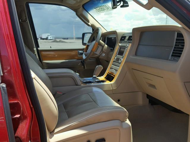 5LMFU28547LJ08729 - 2007 LINCOLN NAVIGATOR Czerwony zdjęcie 5
