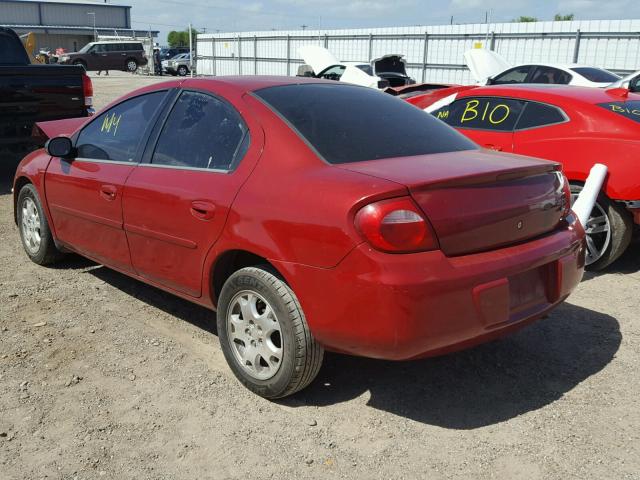 1B3ES56C14D568398 - 2004 DODGE NEON SXT RED photo 3