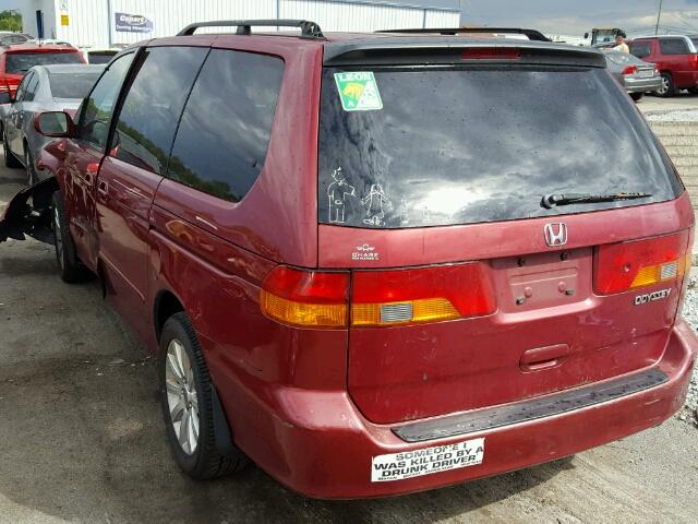 2HKRL186X2H536537 - 2002 HONDA ODYSSEY EX RED photo 3