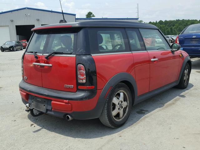 WMWZF3C54BTX82395 - 2011 MINI COOPER CLU RED photo 4