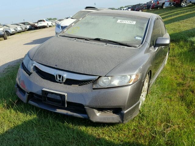 2HGFA16539H303333 - 2009 HONDA CIVIC GRAY photo 2