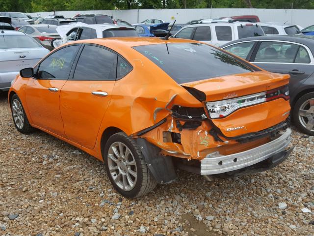 1C3CDFCA8DD314538 - 2013 DODGE DART LIMIT ORANGE photo 3