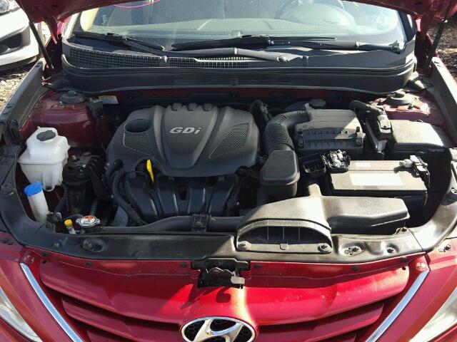 5NPEB4AC0DH734128 - 2013 HYUNDAI SONATA GLS RED photo 7