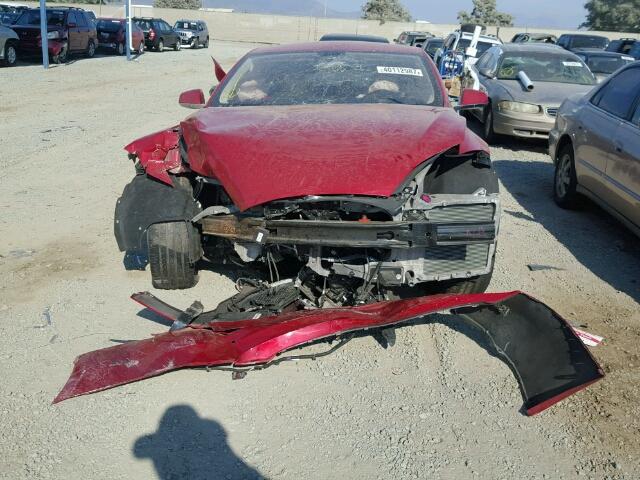 5YJSA1H15EFP38667 - 2014 TESLA MODEL S RED photo 9