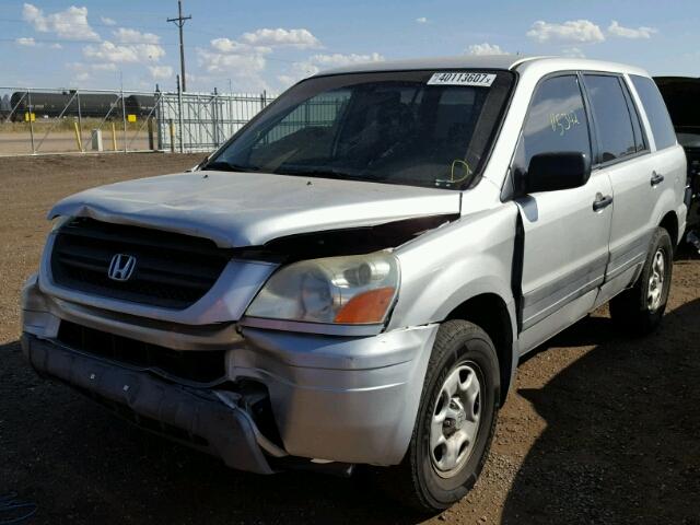 2HKYF18115H546840 - 2005 HONDA PILOT LX SILVER photo 2