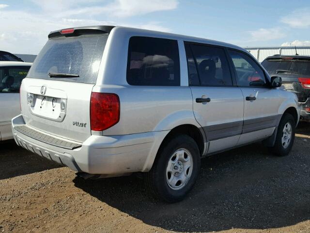 2HKYF18115H546840 - 2005 HONDA PILOT LX SILVER photo 4