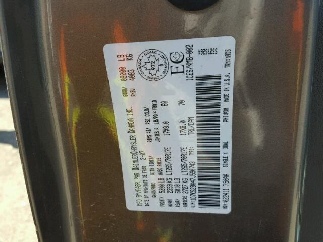 1D7KS28A47J590743 - 2007 DODGE RAM 2500 S Գրաֆիտ լուսանկար 10