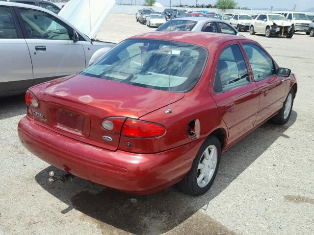 1FALP6538TK213436 - 1996 FORD CONTOUR GL RED photo 4