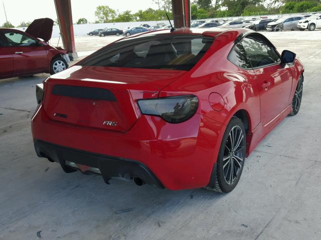 JF1ZNAA13D2706644 - 2013 TOYOTA SCION FR-S RED photo 4