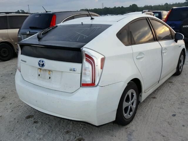 JTDKN3DU0C5437447 - 2012 TOYOTA PRIUS WHITE photo 4