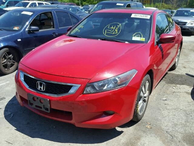 1HGCS12888A026451 - 2008 HONDA ACCORD EXL RED photo 2