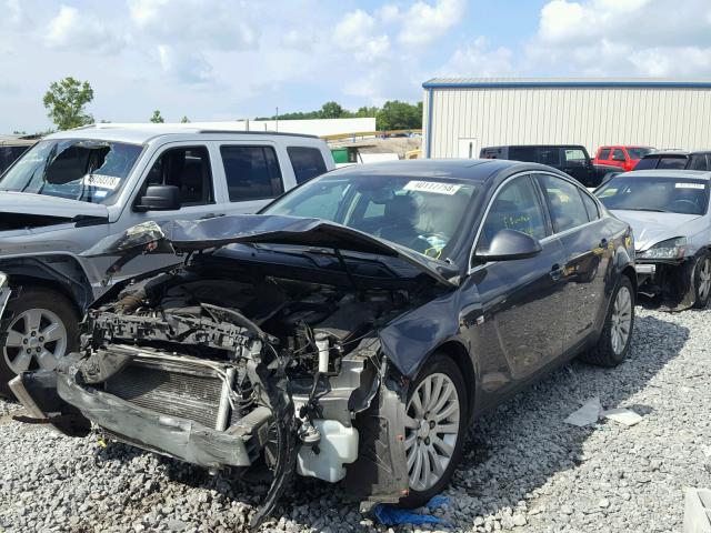 2G4GS5EC1B9200236 - 2011 BUICK REGAL CXL GRAY photo 2