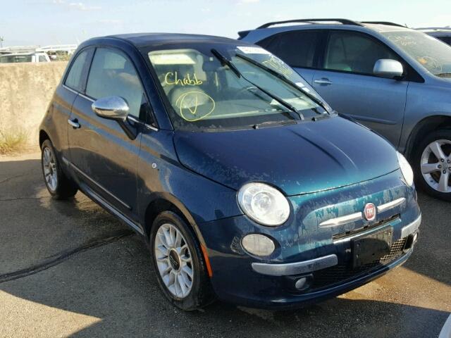 3C3CFFER4DT713146 - 2013 FIAT 500 LOUNGE BLUE photo 1