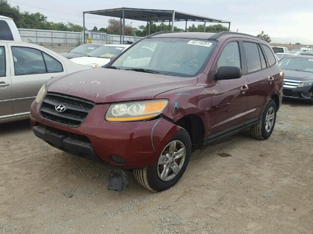 5NMSG13D59H279189 - 2009 HYUNDAI SANTA FE BURGUNDY photo 2