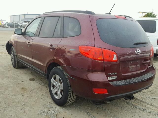 5NMSG13D59H279189 - 2009 HYUNDAI SANTA FE BURGUNDY photo 3