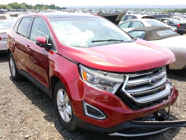 2FMTK4J81FBB32092 - 2015 FORD EDGE SEL RED photo 1