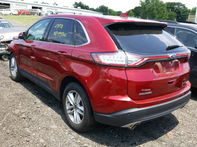 2FMTK4J81FBB32092 - 2015 FORD EDGE SEL RED photo 3