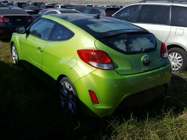 KMHTC6AD3CU081366 - 2012 HYUNDAI VELOSTER GREEN photo 3